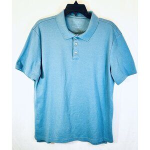 TACKLE & TIDES Mens Ribbed Collar S/S Polo Shirt / Royal Blue / Men’s Large